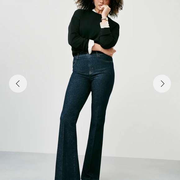 SPANX Denim - #488 SPANX Dark Indigo High-Rise Flare Jeans. Tall
